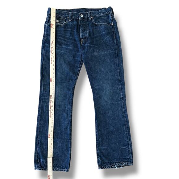 Polo Ralph Lauren Men’s Classic Straight Jeans 32x30 Dark Wash Distressed Hem - Picture 11 of 11
